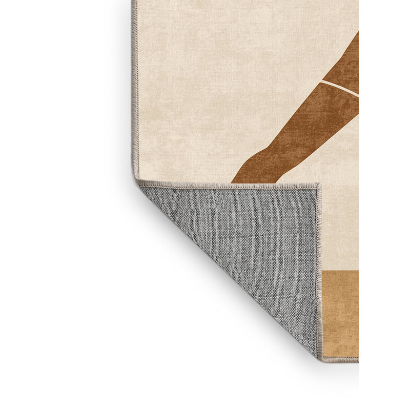Tapis beige à motif machine à tisser Auburndale, 8x12