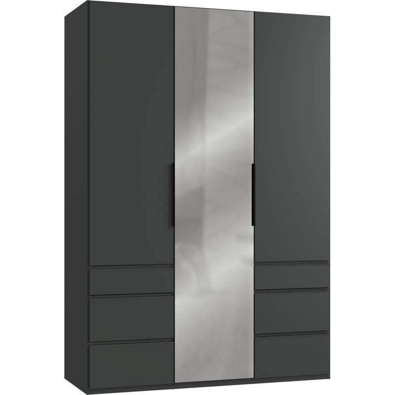 Guardino 3 Door Wardrobe, Graphite, 216cm H x 150cm W x 58cm D