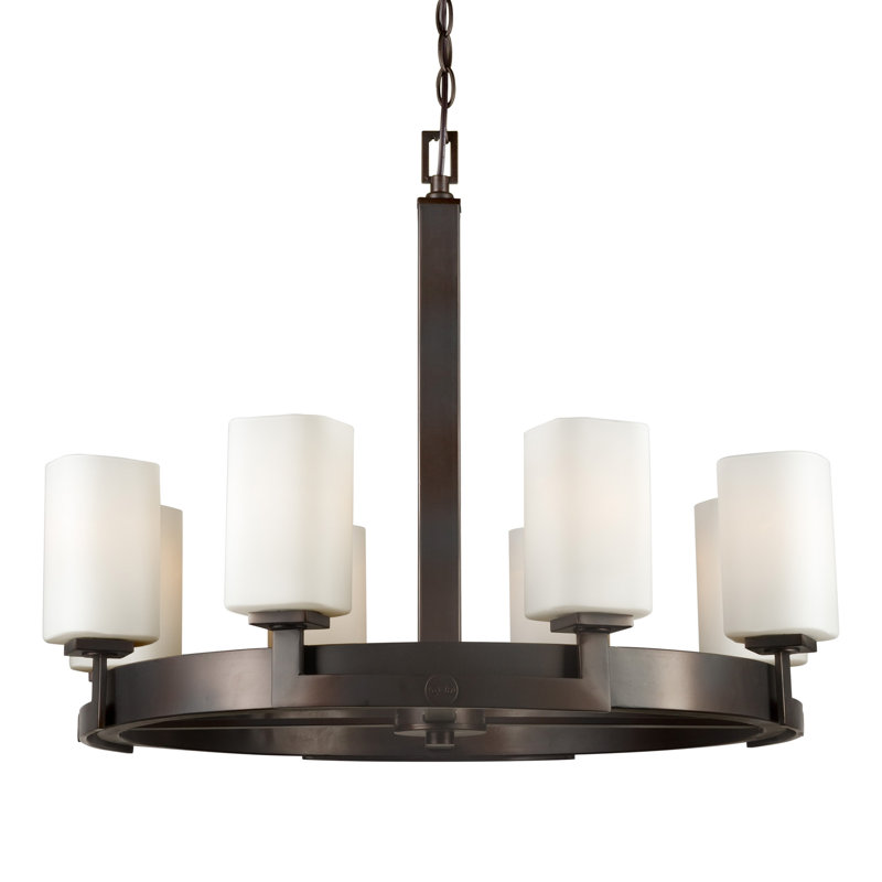Trevor 8 - Light Dimmable Wagon Wheel Chandelier