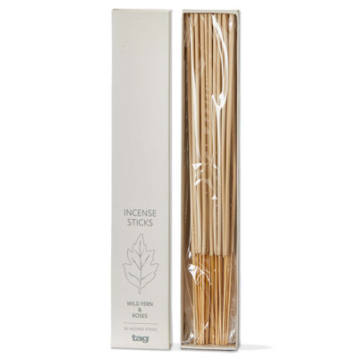 Wild Fern Roses Incense Sticks Set Of 30 Black Wood Everyday