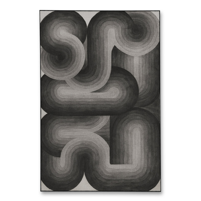 Tapis noir Mosso, 2' x 2'11"