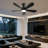 42 Inch RGB Ceiling Fans With Led Light and Remote/App Control, Flush Mount, RGB Dimmable Light, Modern Black Ceiling Fan for Kids Bedroom, Indoor/Covered Outdoor Use-117579839-117579838