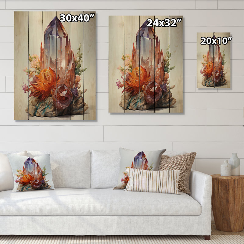 Spiritual Stone Quartz I - Impression sur bois sans cadre, H 32 po x l 24 po x P 0,78 po