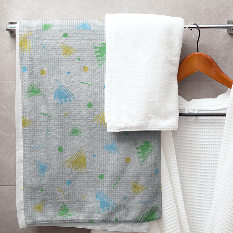 Katelyn Elizabeth Cotton Blend Bath Towel, Blue/Yellow