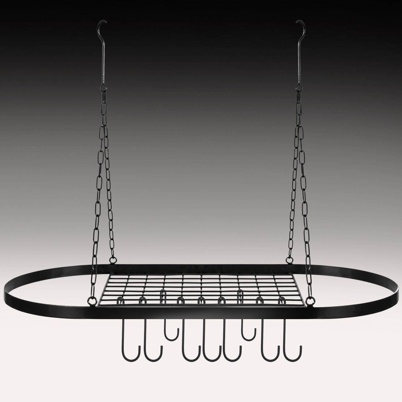 Oval Ceiling Rack Prep & Savour Sorbus Oval Hanging Ceiling Pot Rack with Hooks & Reviews ...
