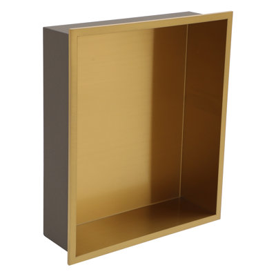Niche de douche de salle de bain l 15 po x H 13 po, niche murale rectangulaire en acier inoxydable, or brossé