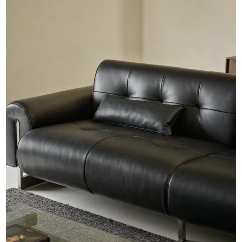 Canapé rétro noir, H 32,28 po x l 94,49 po x P 41,35 po, 2