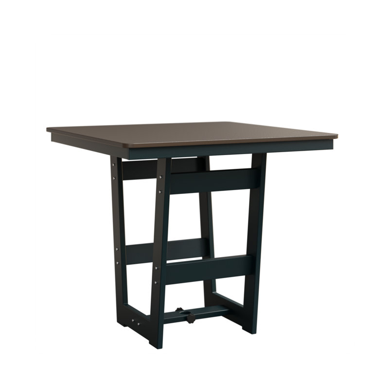 Table de bar carrée Hudson de Berlin de 40 po, Bronze martelé, Baie