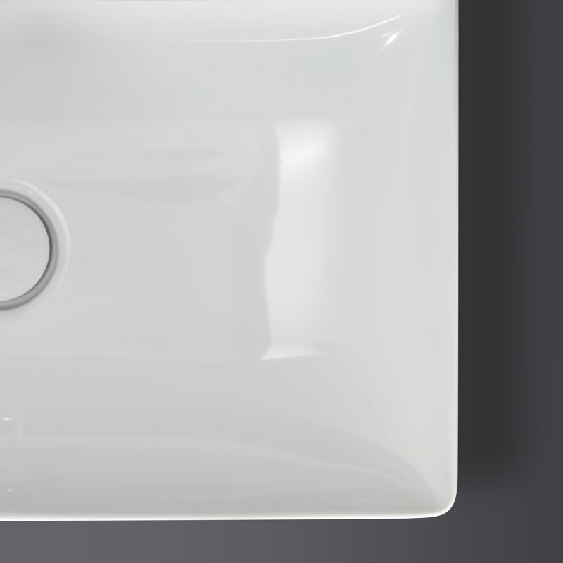 Lavabo de salle de bain rectangulaire encastré en céramique avec robinet et trop-plein Duravit