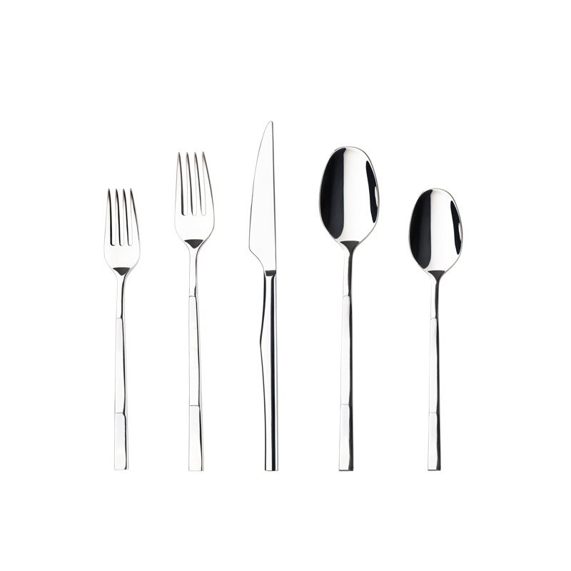 Ramo Flatware 5 Pieces, Polished Silver