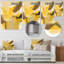 Décoration murale moutarde jaune rétro I - Abstrait encre liquide en métal-87826553