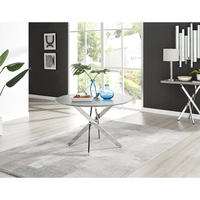 4 - Person Dining Set, Yellow/Silver, 75cm H x 100cm W x 100cm L