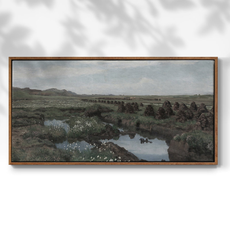 Série paysage - DCLxx - Toile tendue avec châssis encadré - Prêt à être accroché, H 21 po x l 41 po, Noyer