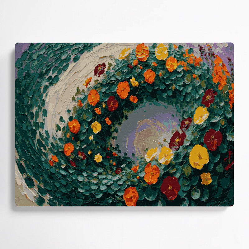Art mural en métal Botanical Nasturtiums, H 11 po x l 14 po