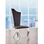 Chaise d'appoint contemporaine en tissu noir et acier inoxydable (ensemble de 2)