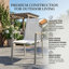 Ensemble repas d'extérieur - table en teck massif de 5 pièces et chaises en filet, meubles de patio résistants aux intempéries pour le jardin ou la terrasse