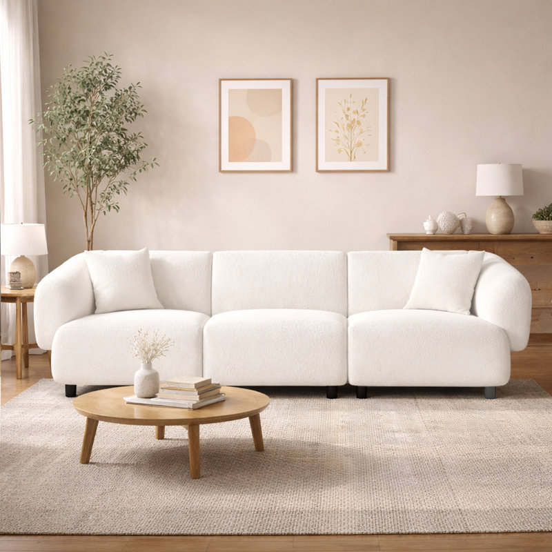  Canapé incurvé 98,5 po, Beige