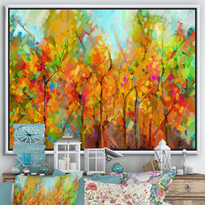 «Bright and Colorful Handpainted Landscape on Sky», reproduction d'art sur toile
