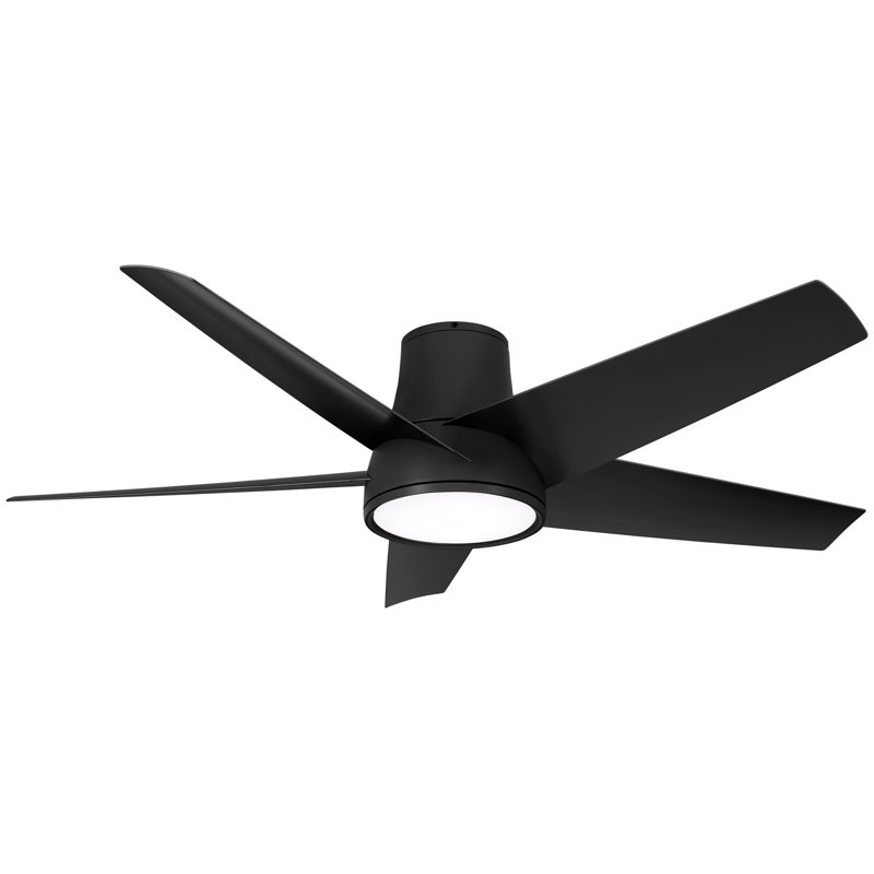 58'' 5 - Blade Outdoor LED Smart Standard Ceiling Fan with Remote Control and Light Kit Included, Coal