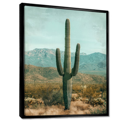 Marishia Cactus and Mountains II - Cactus, art mural sur toile