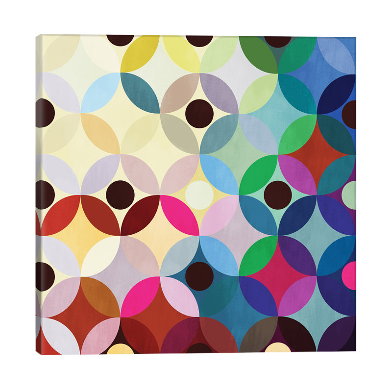 Mid Century Modern Art - Circular Motion - Wrapped Canvas Print, 45.72 cm H x 45.72 cm W x 1.91 cm D