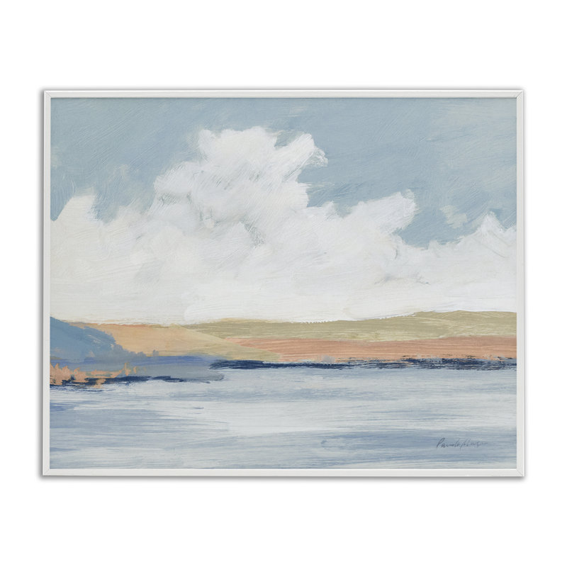 «Pastel River Landscape», art numérique par Pamela Munger, Estampe numérique encadrée blanc bord de mer, H 11 po x l 14 po