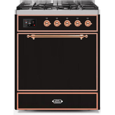 Cuisinière à double combustible 30 pouces ILVE Majestic II, 5 brûleurs en laiton, 4 cu. Capacité du four (porte pleine)