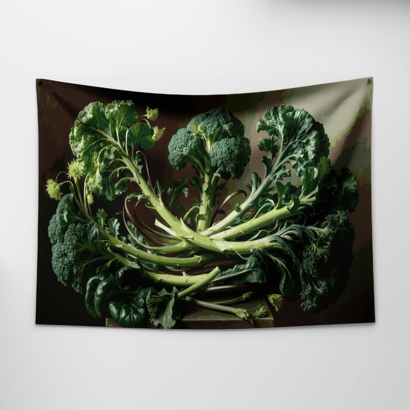 Tapisserie murale légumes broccoli rabe, 68 po x 80 po