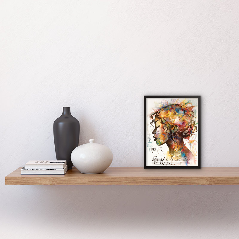 Musical Meditation Synesthesia Woman Listening To Music - Single Picture Frame Print