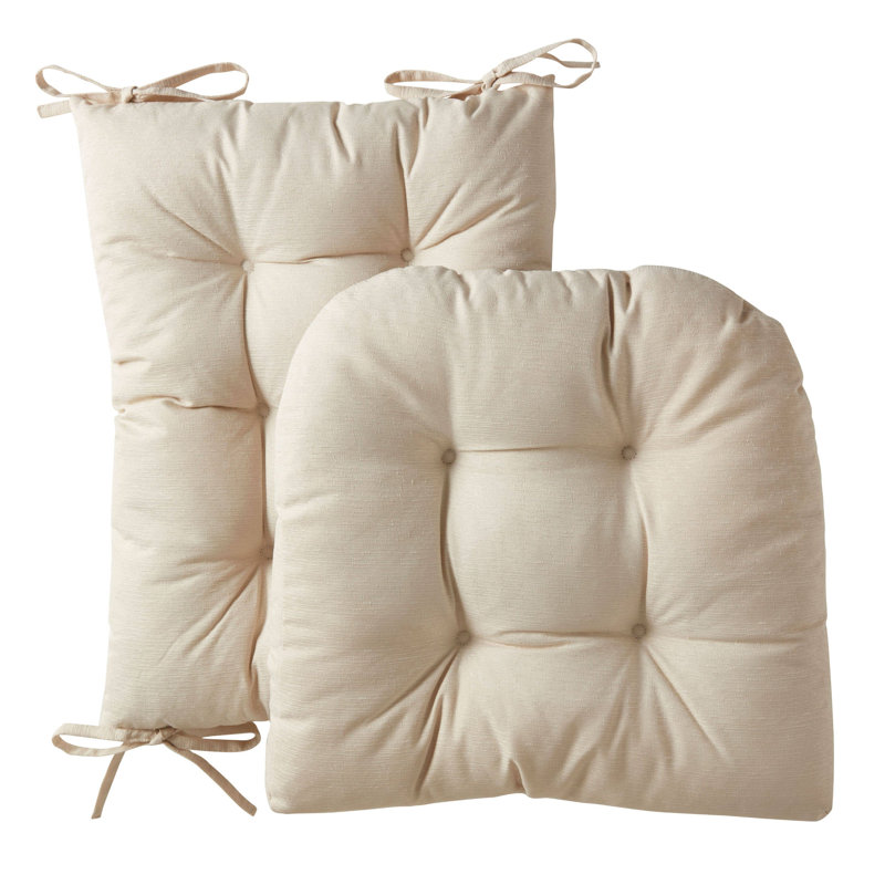 Coussin de chaise berçante Coussin de chaise berçante de qualité supérieure rembourré à dossier haut rembourré 2 pièces de siège à dossier haut et bas avec attaches, couleur lin