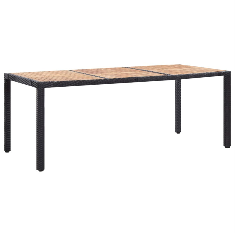 Ensemble repas rectangulaire avec coussins, Noir, Noir, 8