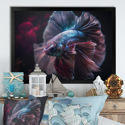 Monik - Magnifique Bettafish dans des tons de bleu et de mauve III - reproduction sur toile