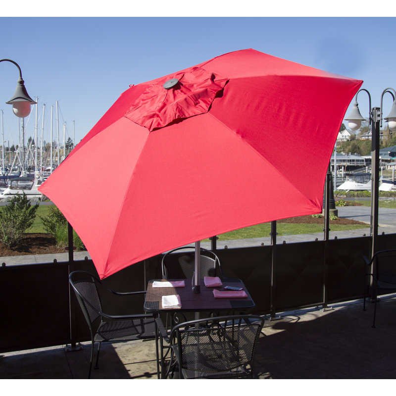 Parasol de marché en aluminium 8,5 pi, Rouge