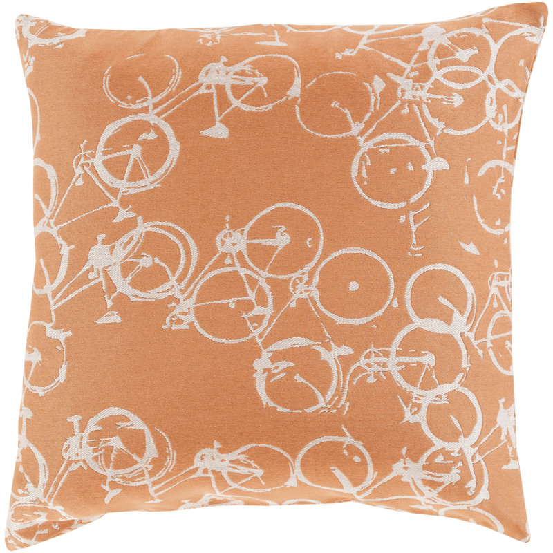  Coussin vélo, Rouille / ivoire, Duvet, 20 po x 20 po
