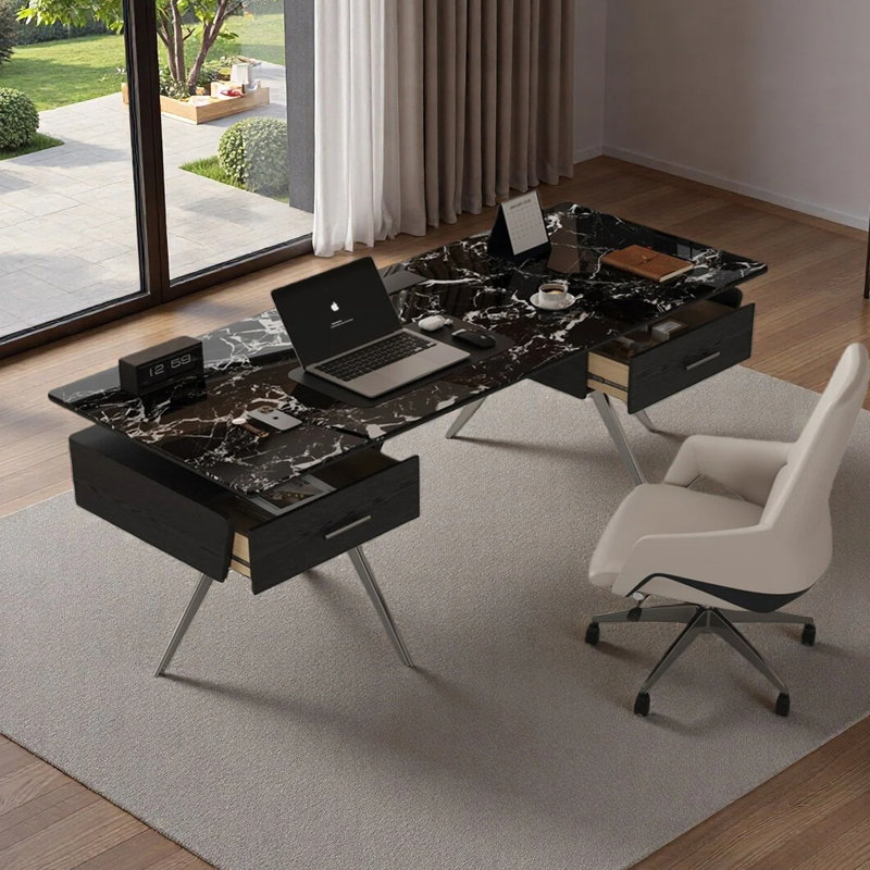 Bureau luxueux et moderne, H 29,53 po x l 78,74 po x P 31,5 po