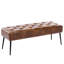 Banc en cuir capitonné moderne Lora de 44 po de largeur avec pieds en métal Lora-1087671214-1184327414