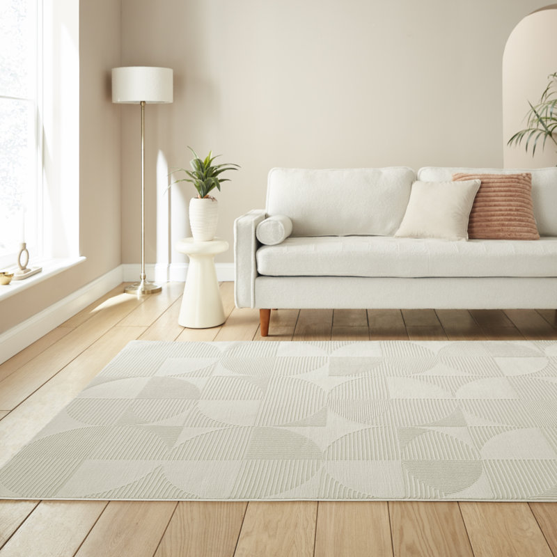 CL - Retro Circles Cream - 120 x 170, Rectangle 120 x 170 cm