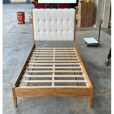 Upholstered Queen Bed Frame with Tufted Button Headboard and Wooden Base,