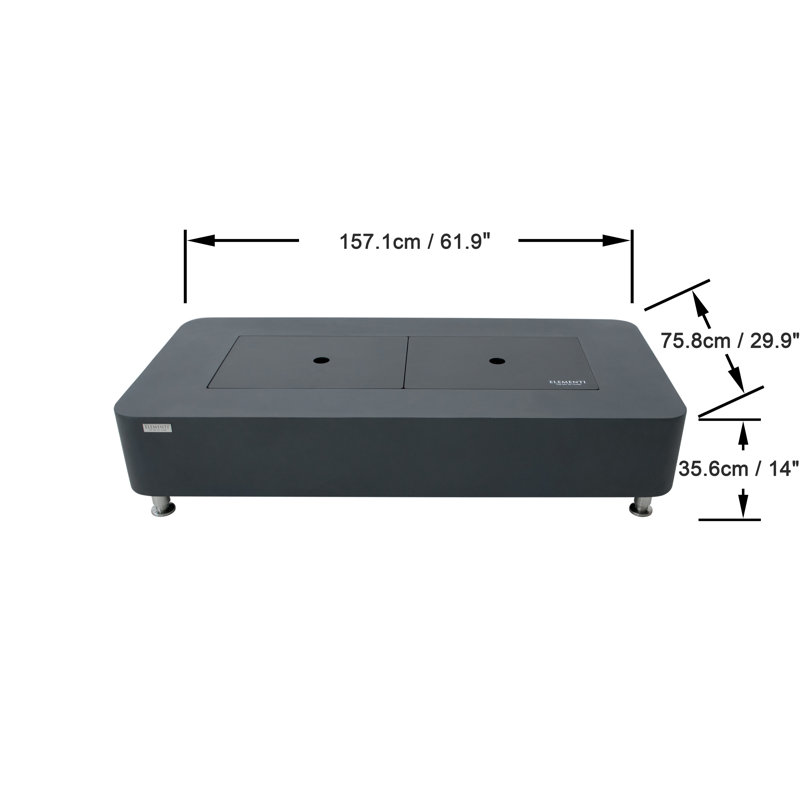 Sydney 61" Ethanol Fire Table, Slate Black