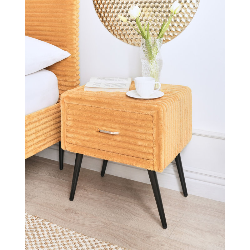 Bedside Table Fieldsboro Corduroy, Orange