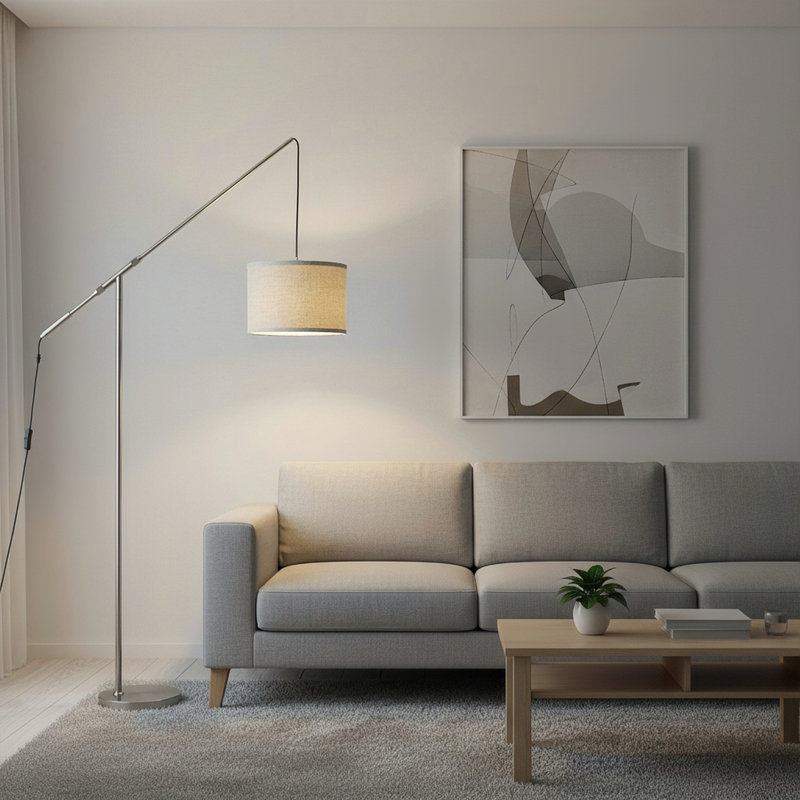 Lampe sur pied 80 po à hauteur réglable, Nickel