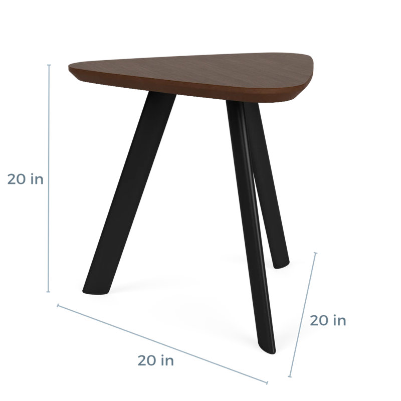 Table de bout Darsey Lounge, Noir, Noyer Riftwood