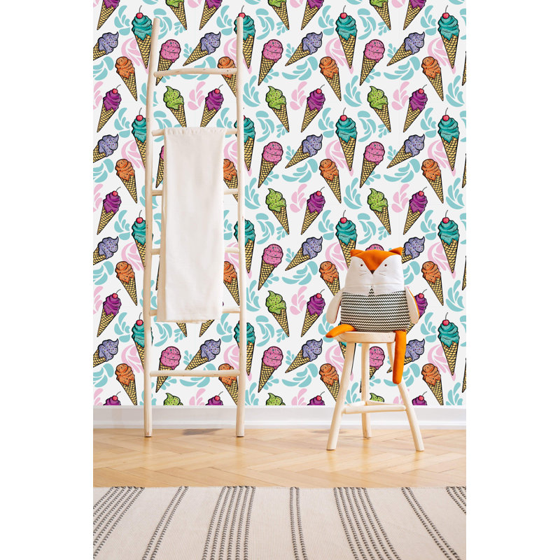 Rouleau de papier peint adhésif Fuentes-Flores, L 10,42 po x l 25 po