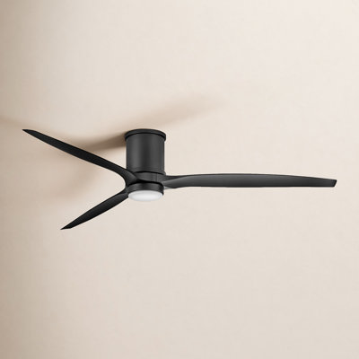 Hover 72-in Indoor/Outdoor Flush Mount Smart Ceiling Fan with Integrated LED + Remote