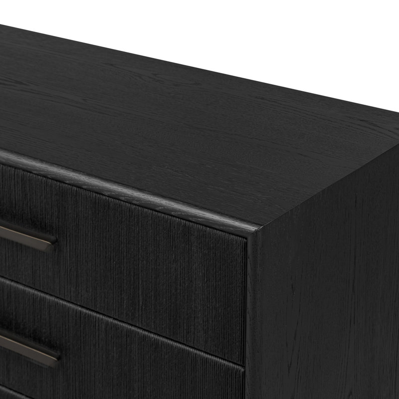 Rosenell 6 Drawer Dresser, Black Oak Veneer