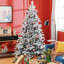  Arbre de Noël artificiel floqué neige avec 1401 pointes, support en métal pliable, arbre de Noël articulé-321995238