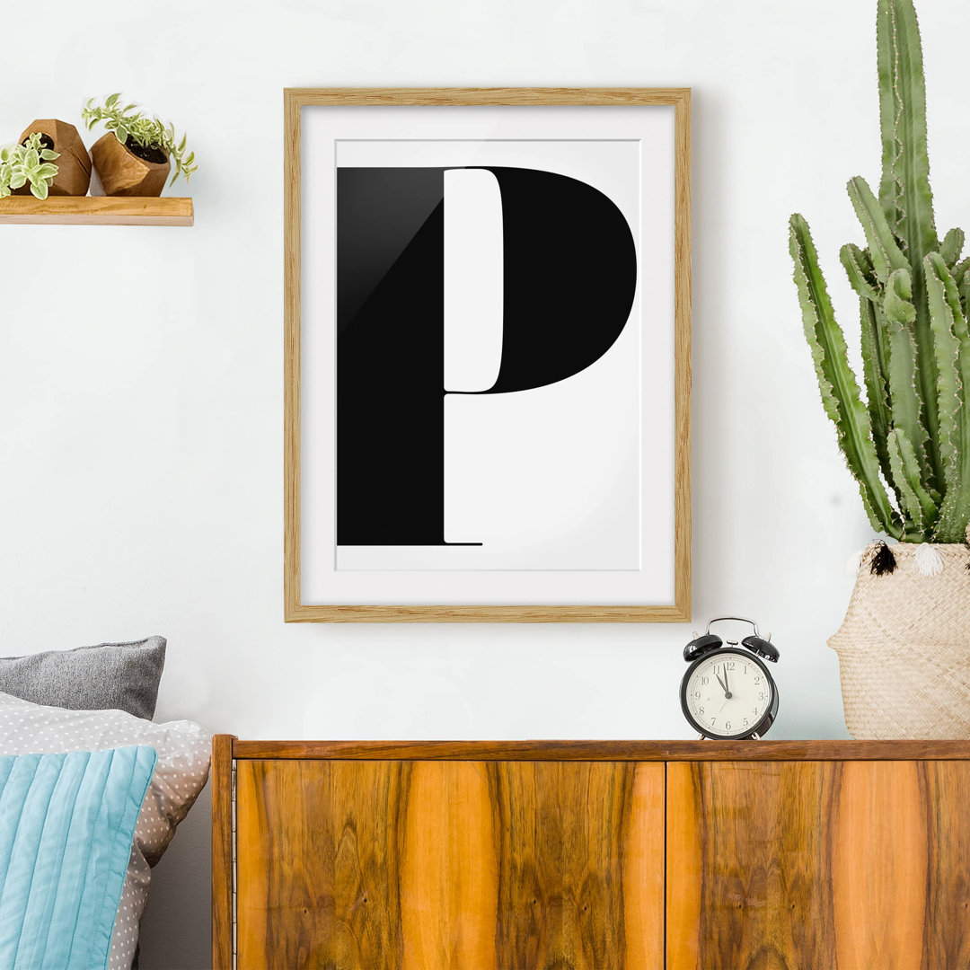 Gerahmter Fotodruck Antiqua Letter P