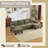110'' W Pillow Top Arm Kakhi Chenille Sectionals-1733096451