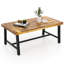 Table basse intérieure et extérieure rectangulaire en bois d'acacia avec plateau épaissi