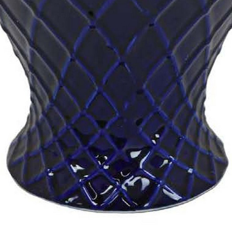 Pot en céramique Jyri, Bleu, H 19,5 po x l 10,25 po x P 10,25 po